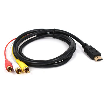 HDMI to Av Color Difference Cable HDMI to 3Rca Red Yellow White Audio Video Cable Factory HDMI to 3Rca