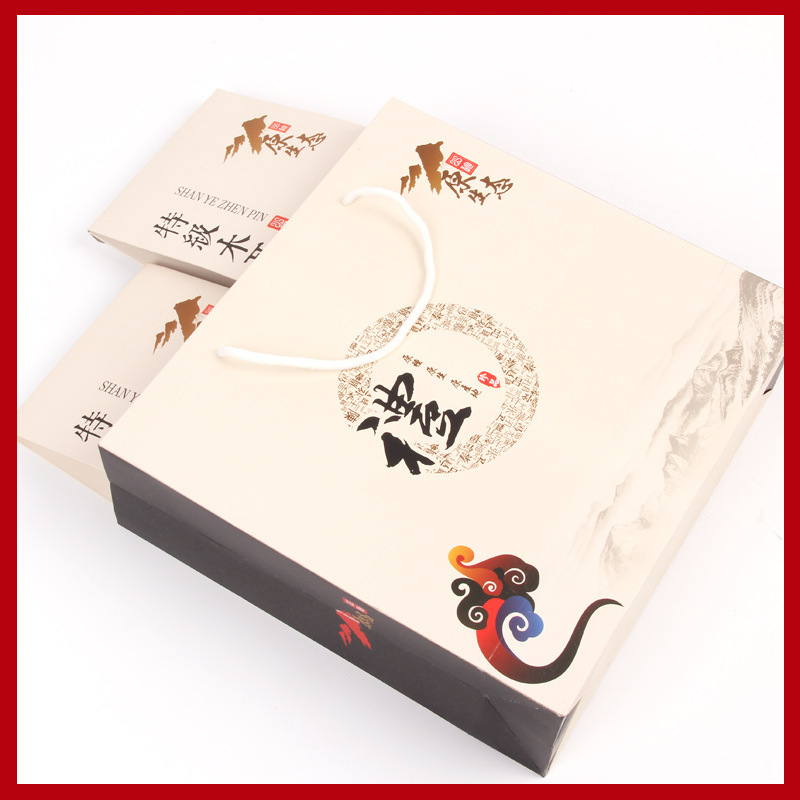 Black fungus packaging bag black fungus kraft bag mountain treasure packaging bag native product gift Kraft paper packaging box