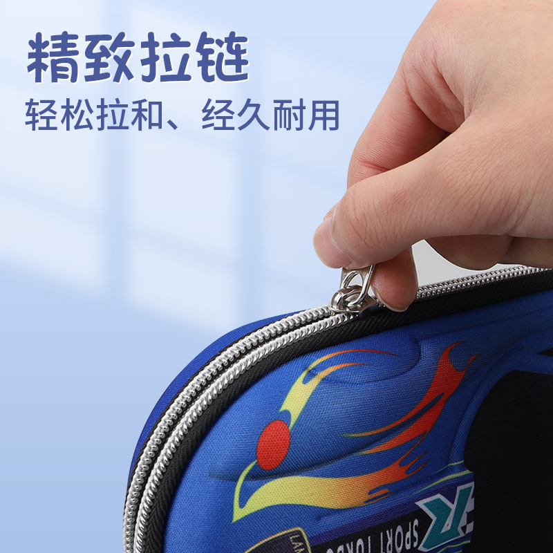 Primary School Children's Boy's Formula Table Large Capacity Wear-resistant Waterproof Zipper Stationery Case Racing Pencil Case Sports Car Pencil Case