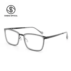 Handmade Tortoiseshell Acetate Optical Glasses Frame for Men – Square Large Frame Anti-Blue Light with Tortoiseshell Inner Rim