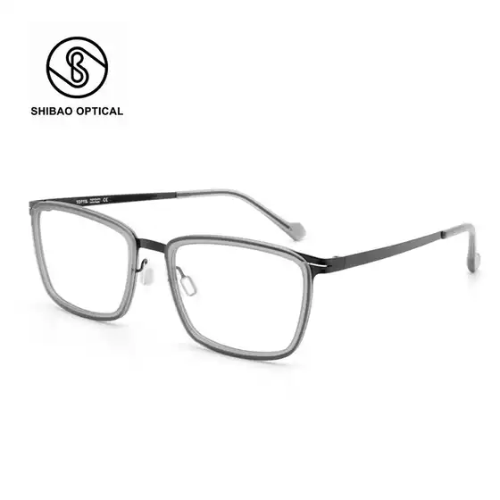 Handmade Tortoiseshell Acetate Optical Glasses Frame for Men – Square Large Frame Anti-Blue Light with Tortoiseshell Inner Rim