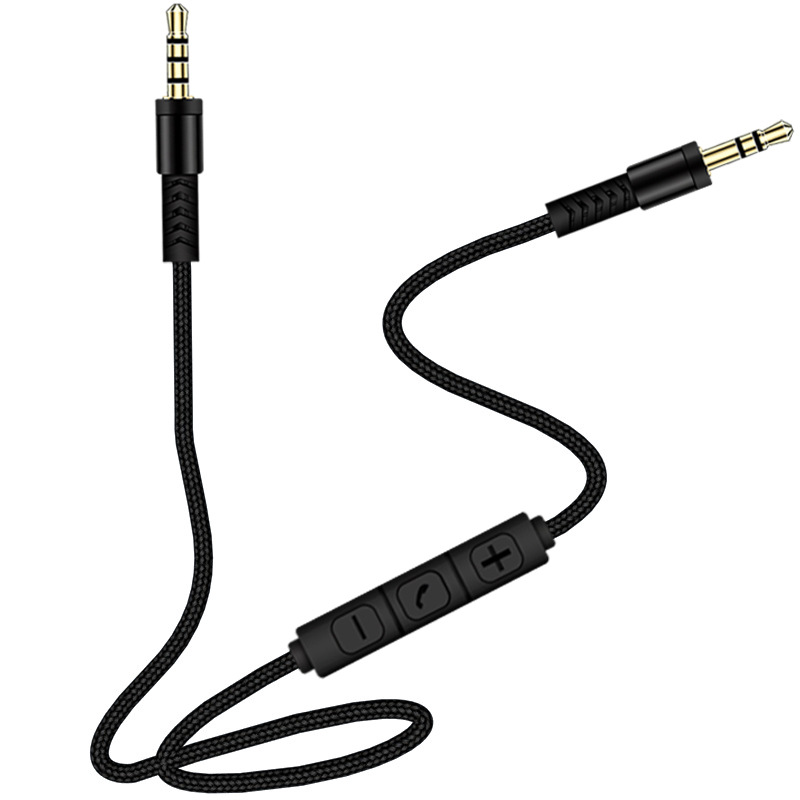 3.5mm Male-To-Male Audio Cable Mobile Phone Headset Connection Car Audio Tuning with Microphone Cable Factory Direct Supply
