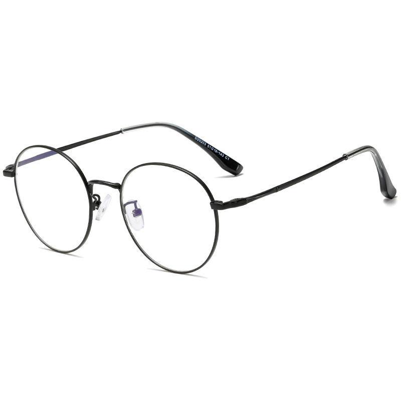 Artistic Retro Round Frame Metal Glasses Frame Men's Trendy Women's Internet Celebrity Ultra Light Flat Light Mirror with Myopia D29203