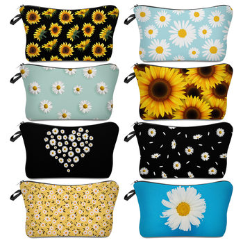 Cross-border new Amazon hot-selling sunflower cosmetic bag multi-functional women's dumpling cosmetic bag storage wash bag