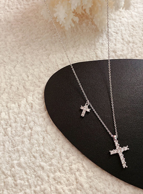 韩国东大门项链女简约气质百搭十字架吊坠颈链锁骨链网红同款