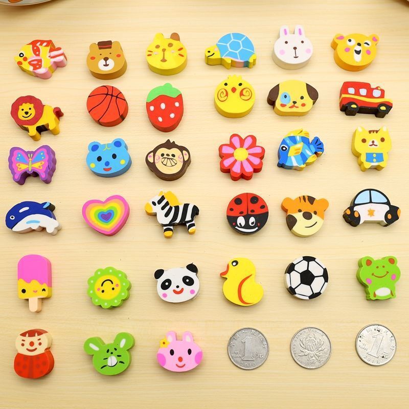 Creative Cartoon Eraser Animal Eraser Primary School Students Rubber Head Children Learning Stationery Set Gift