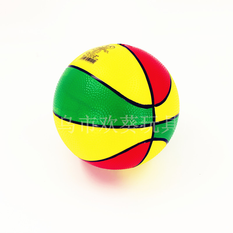 Children's inflatable toys Pat Ball 6 inch painted basketball children's toy ball PCV three-color basketball spot wholesale