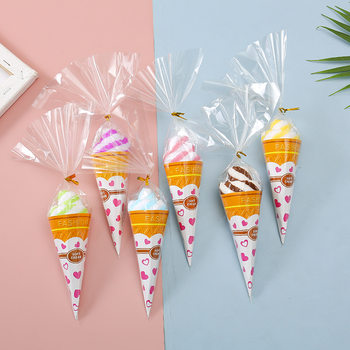 Cake Towel Creative Gift Ice Cream Return Gift Christmas Gift Colored Striped Ice Cream Cone Handmade Lace