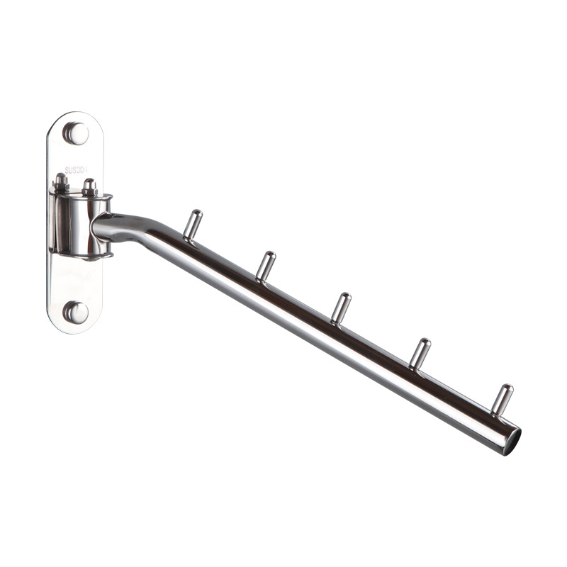 304 Stainless Steel Activity Punch-free Bedroom Hotel Wine Balcony Shop Rotating Clothes Rod Hook Swinging Clothes Rod