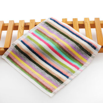 Cotton color stripe square towel children's handkerchief hand towel tea towel bar towel tablecloth stall small towel square towel