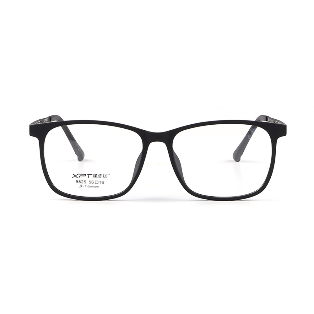 New Rubber Titanium Glasses Frame Soft and Comfortable Myopia Glasses Frame Men's Simple Retro Full Frame Wholesale 9825