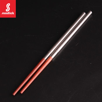 Mountain customer travel folding chopsticks sanitary chopsticks stainless steel solid wood chopsticks storage pocket portable tableware