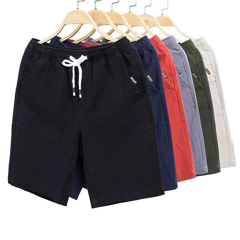 men's shorts summer large size outer wear five-quarter pants...