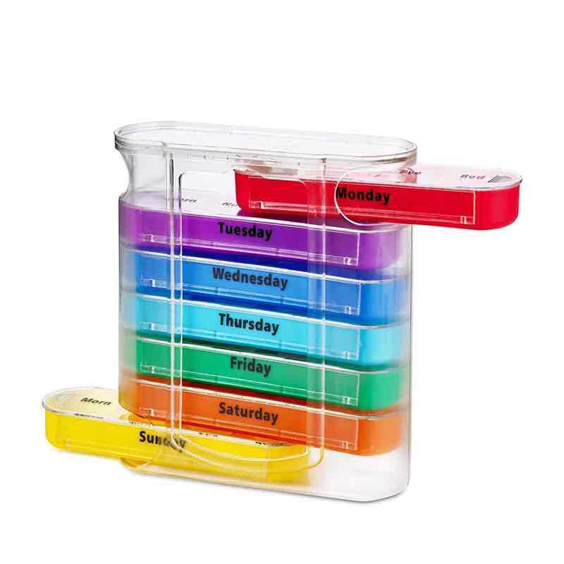 28 box colorful pill box drawer box a week of 28 boxes of seven days plastic medicine box logo