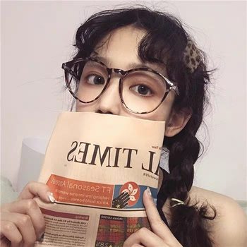 No-Makeup Instagram Retro Black-Framed Glasses for Women, Korean Style Trendy Glasses for Large Faces, Slimming Glasses Frames, Can Be Fitted with Prescription Lenses, Versatile Eyeglass Frames