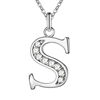 Spot wholesale silver plated accessories 26 English letter necklace popular creative A- Z letter jewelry