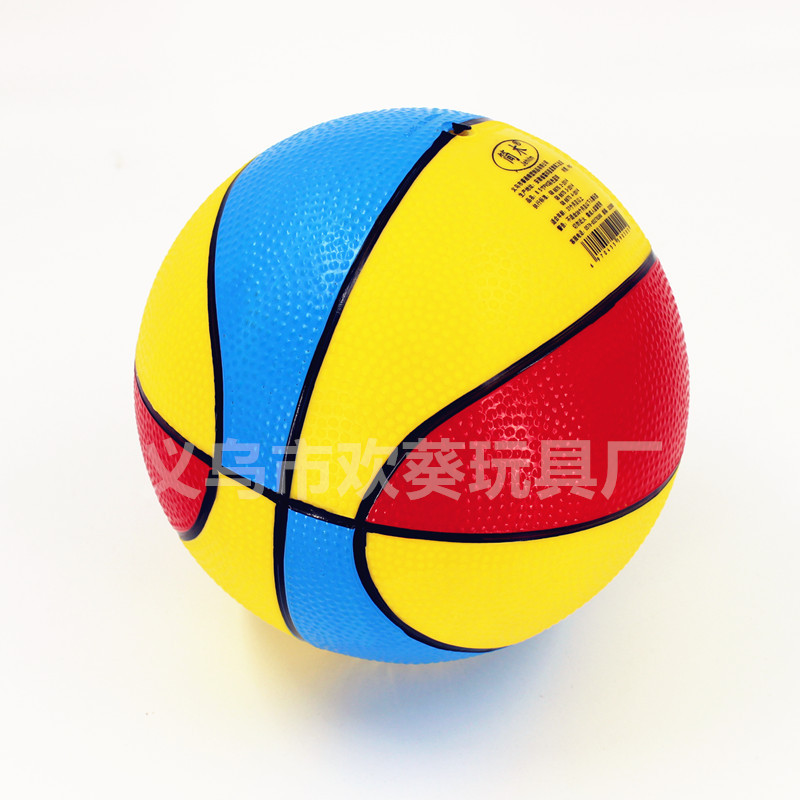 Children's inflatable toys Pat Ball 6 inch painted basketball children's toy ball PCV three-color basketball spot wholesale
