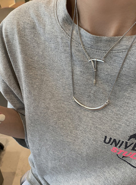 925纯银复古锤子项链小众设计感锁骨链2020年新款ins冷淡风简约