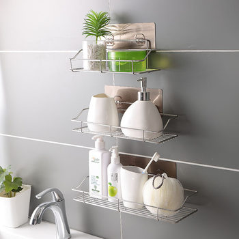 No Punching Bathroom Bathroom Storage Rack Stainless Steel Toilet Bathroom Storage Washbasin Kitchen Triangle Wall Hanging