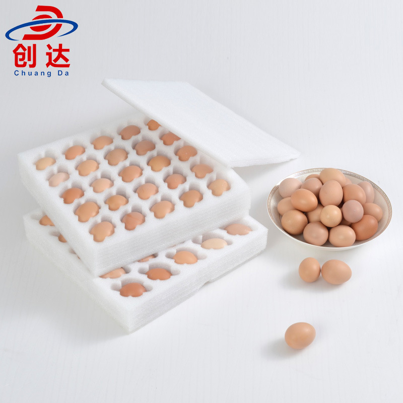 Zhongshan wholesale Pearl cotton egg tray horizontal release 50 pieces medium EPE anti-crushing foam cotton soil egg tray manufacturer