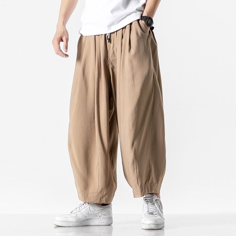 style men's loose wide-leg pants spring and summer men's lar...