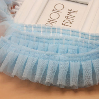 In stock 5cm double-layer mesh lace pleated lace doll skirt versatile DIY handmade accessories discount lace