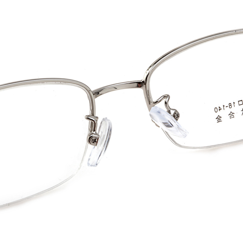 9877 Factory Direct Supply Super Elastic Memory Titanium Metal Myopia Glasses Half Frame Metal Memory Glasses Frame