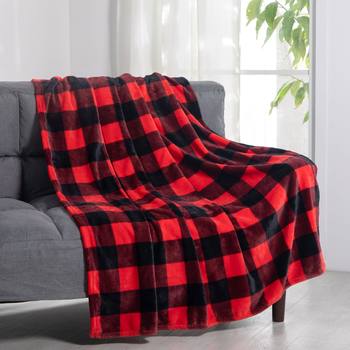 Cross-border coral fleece blanket custom wholesale thickened printed flannel gift blanket lattice blankets