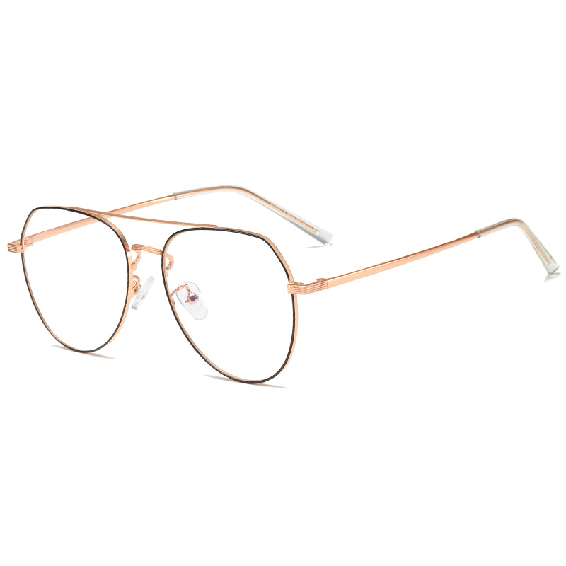 2021 new metal double beam myopia glasses frame toad frame men and women trend ultra light flat mirror wholesale D29173