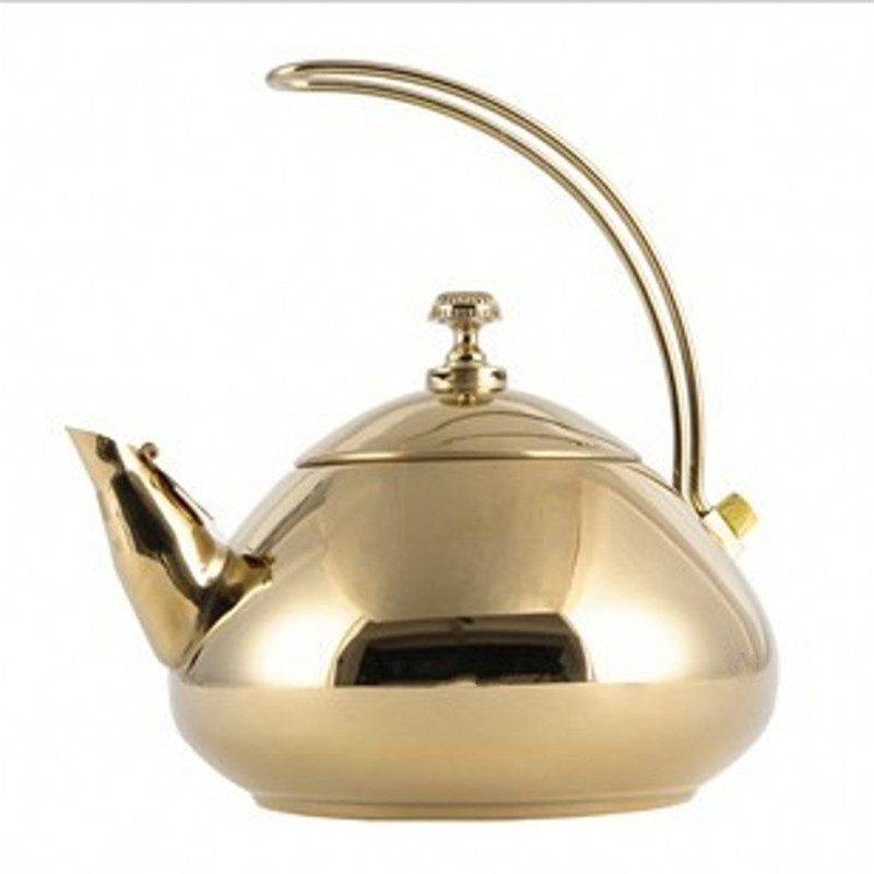 Stainless steel teapot curved handle pot fashion European style teapot induction cooker teapot with tea compartment coffee pot court cold kettle
