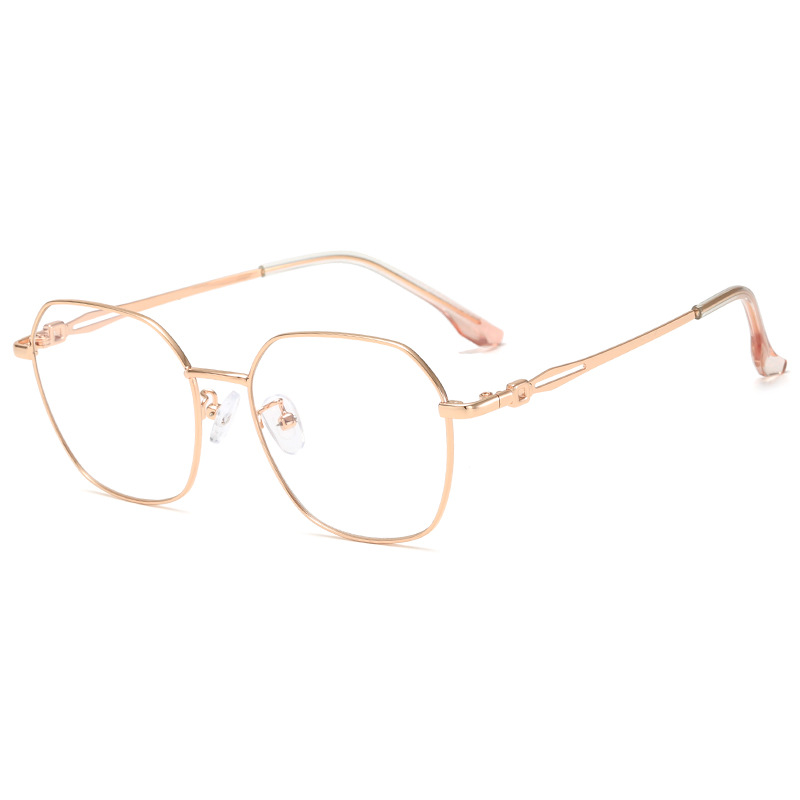 Fashion irregular metal glasses frame hollow mirror legs for men and women with decorative mirror myopic flat mirror D29117