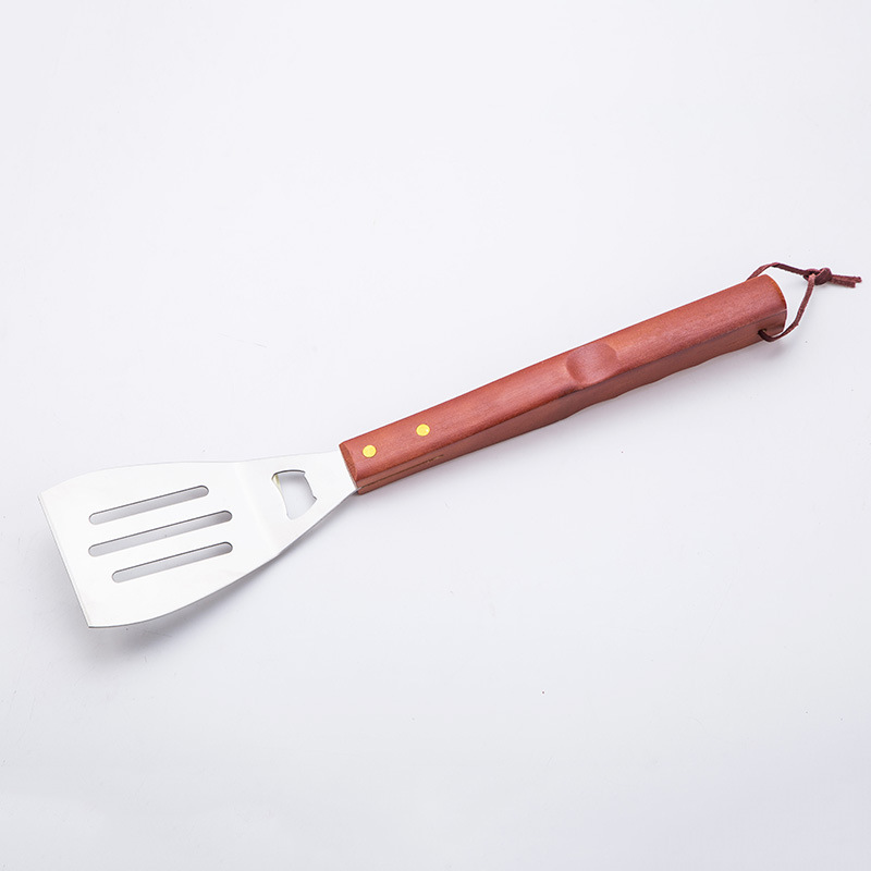 Factory Direct stainless steel BBQ grill wooden handle 13 pieces cloth bag grill suit outdoor barbecue tools supplies