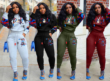 2024 Cross-Border Supply European and American Amazon Camouflage Print Stitching Fashion Sports Sweatshirt Set Two-Piece Set