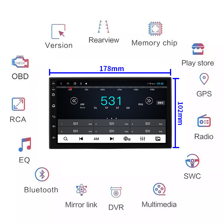 Ts10 Android 4+64g 7inch Car Gps Navigation All-In-One Device Car Mp5 Bluetooth Reversing Image Screen Navigator
