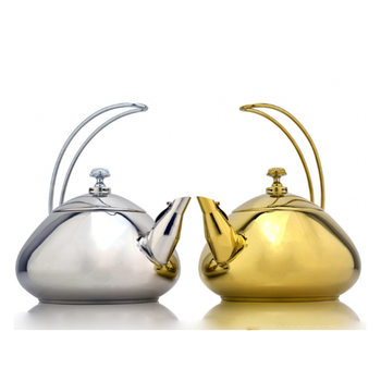 Stainless steel teapot curved handle pot fashion European style teapot induction cooker teapot with tea compartment coffee pot court cold kettle