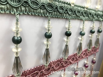 Curtain lace crystal pearl encryption padded pastoral European simple style factory direct wholesale