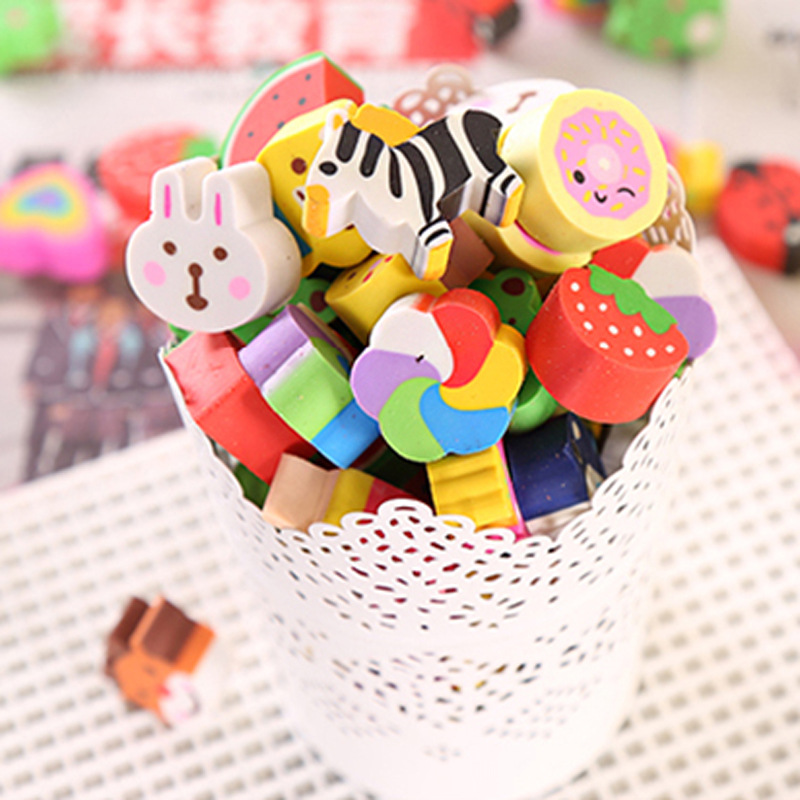 Creative Cartoon Eraser Animal Eraser Primary School Students Rubber Head Children Learning Stationery Set Gift