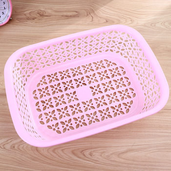 Drain basket plastic fruit basket storage basket kitchen hollow grid drain multi-use plastic basket spot wholesale