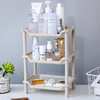 Household Double-layer Desktop Rack Kitchen Storage Rack Bathroom Plastic Storage Rack Floor Triangle Square Three-layer Storage Rack