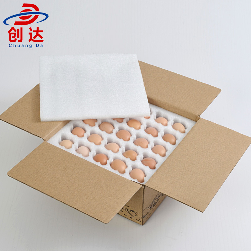 Zhongshan wholesale Pearl cotton egg tray horizontal release 50 pieces medium EPE anti-crushing foam cotton soil egg tray manufacturer