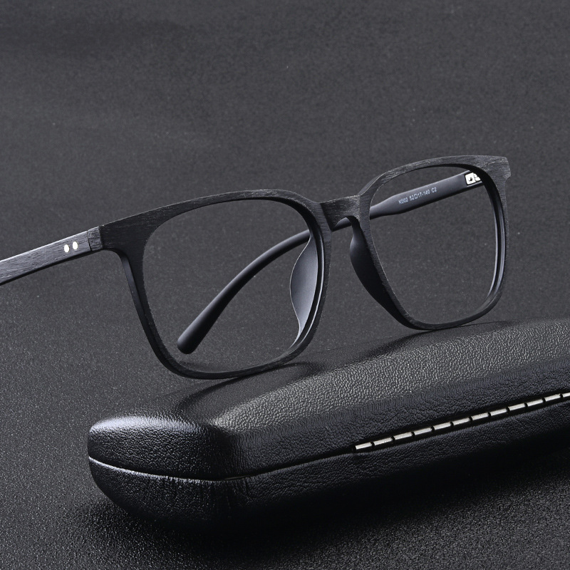 TR90 myopia glasses frame retro large frame imitation wood grain glasses frame can be equipped with myopia K002