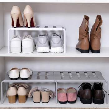 Layered Shoe Rack Kitchen Space-Saving Storage Rack Home Living Room Dormitory Plastic Shoes and Slippers Telescopic Storage Rack