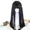 Wig Women's Foreign Trade Black Long Straight lolit Wig Full Head Cover Net Red Chemical Fiber High Temperature Silk Full Top Wig Cover wigs