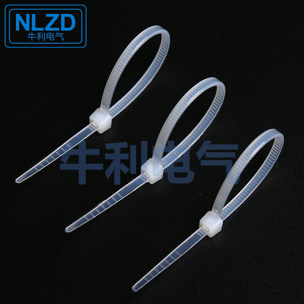 Niuli plastic cable tie 3*150mm black and white 1000/bag bundle cable tie factory wholesale