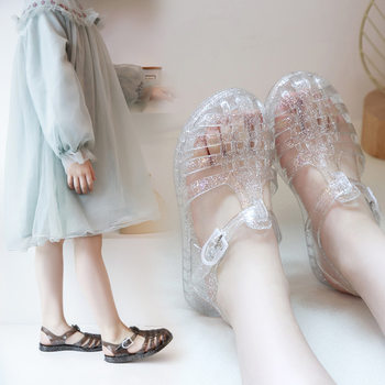 Sandals summer boys and girls crystal shoes 2021 New Korean style simple plastic jelly children's baby shoes fashion