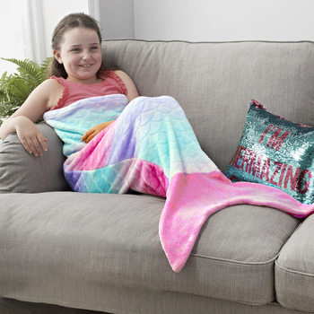 Mermaid Blanket Soft Sofa Blanket Decoration Rose Crochet Romantic