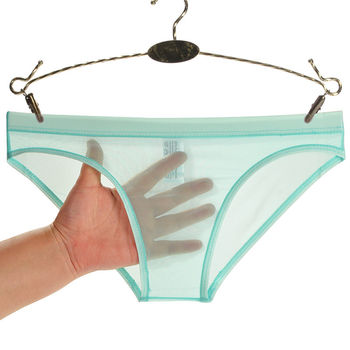 Junye Transparent Underwear, Thin Mesh, No Pouch, Tight-Fitting Briefs, Sexy, Breathable, Trendy, Low-Waist for Young Men