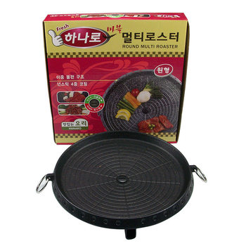 Korean-style double-bottom barbecue plate round barbecue plate household outdoor commercial portable barbecue teppanyaki factory wholesale