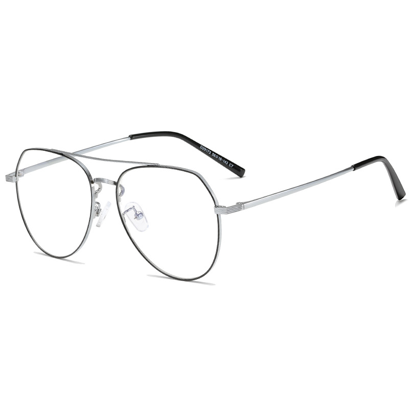2021 new metal double beam myopia glasses frame toad frame men and women trend ultra light flat mirror wholesale D29173