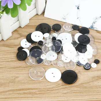 Factory wholesale black and white eyes transparent button White ordinary round small button transparent buckle pad buckle fur collar